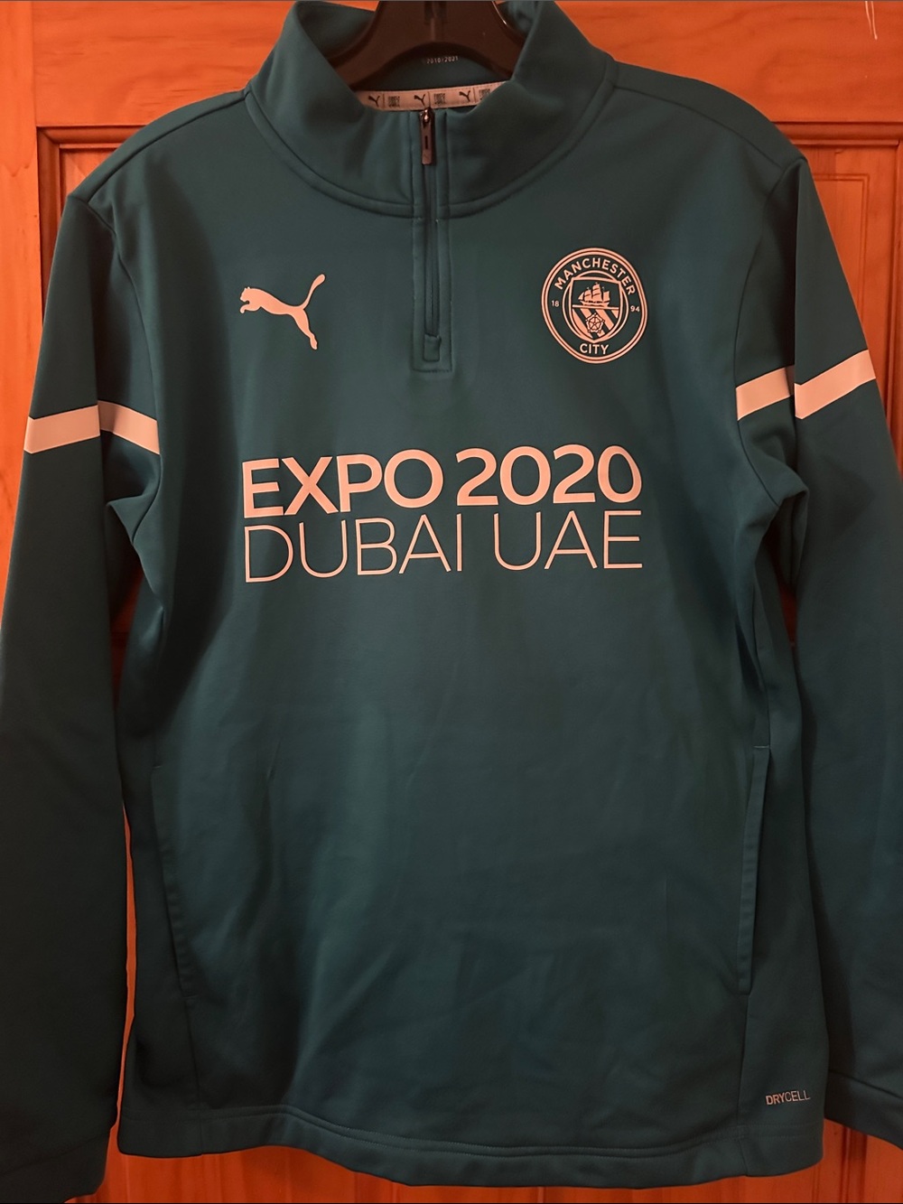 Puma Kids Teal Manchester City EXPO 2020 Quarter-Zip Top
